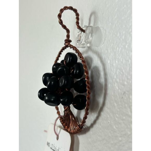 Handmade Copper and Serpentine Crystal Tree of life 3.5x2” Wall Decor - Picture 3 of 5